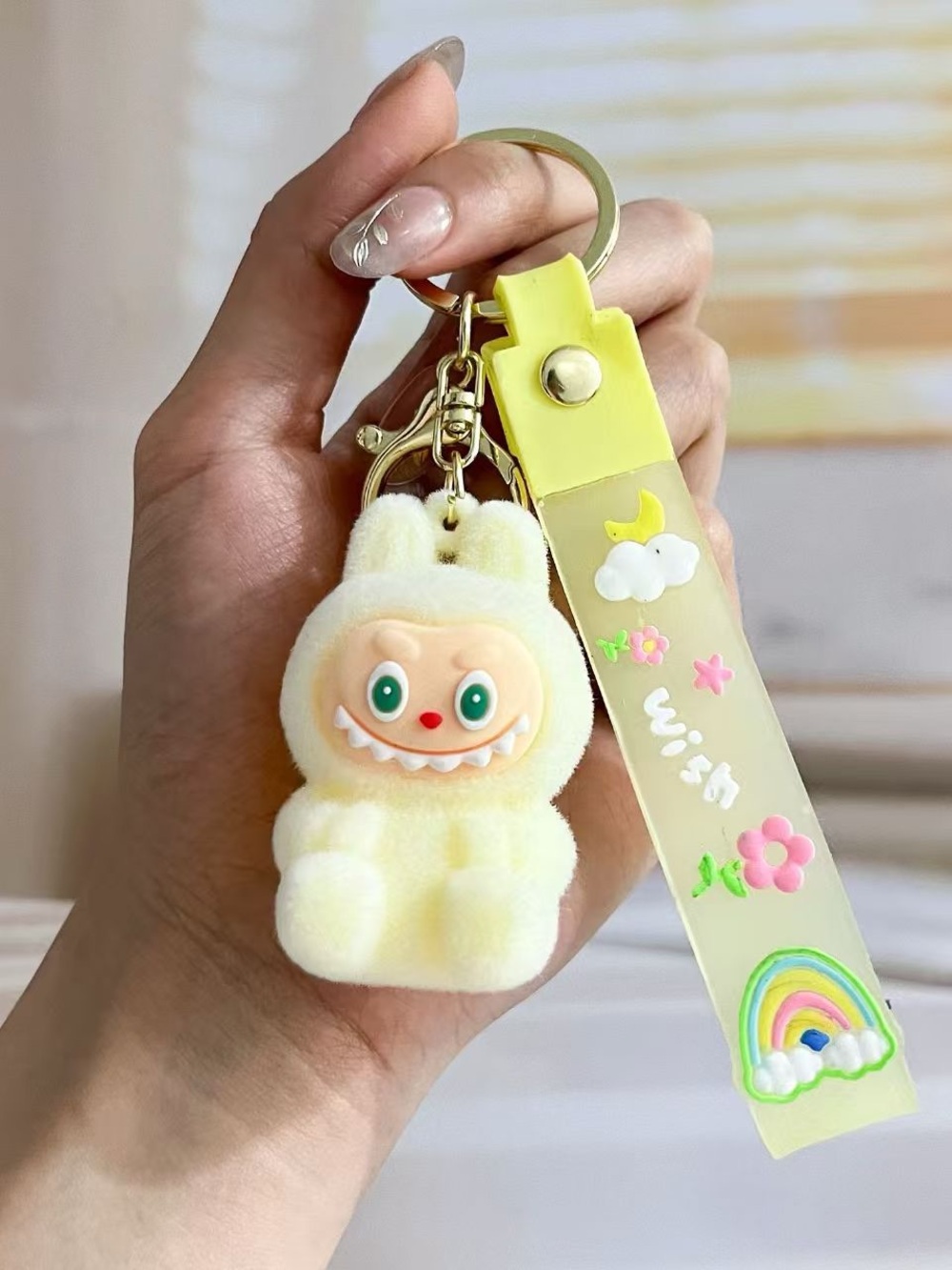 New Cute Sky yellow Laboo Bunny Keychain